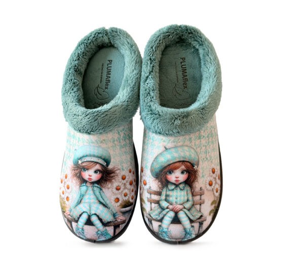 Plumaflex Zapatilla Casa Mujer abierta Niña Verde - Imagen 2