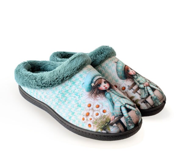 Plumaflex Zapatilla Casa Mujer abierta Niña Verde - Imagen 3