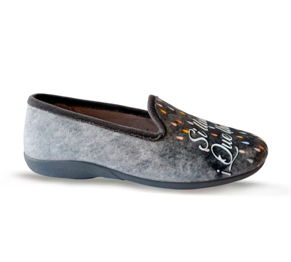 Casadona Zapatilla Cerrada Gris "Si llueve que llueva"