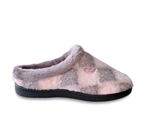 Pluma Flex Zapatilla Mujer Abierta Rosa y Gris
