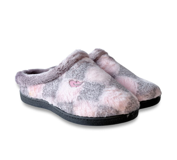 Pluma Flex Zapatilla Mujer Abierta Rosa y Gris - Imagen 3