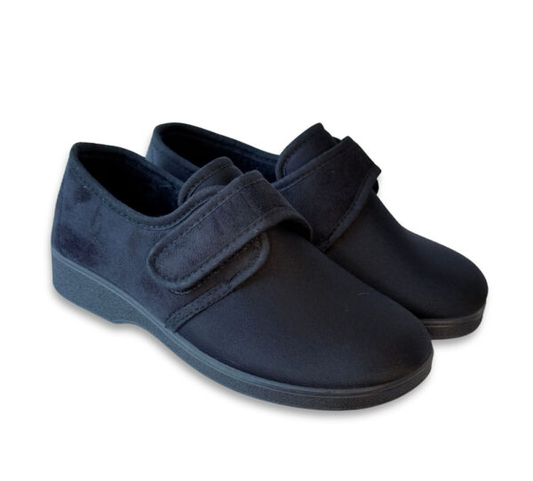 A Campello Zapatilla Mujer Cerrada Negra Velcro - Imagen 2