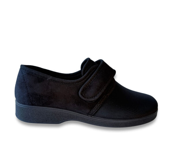A Campello Zapatilla Mujer Cerrada Negra Velcro