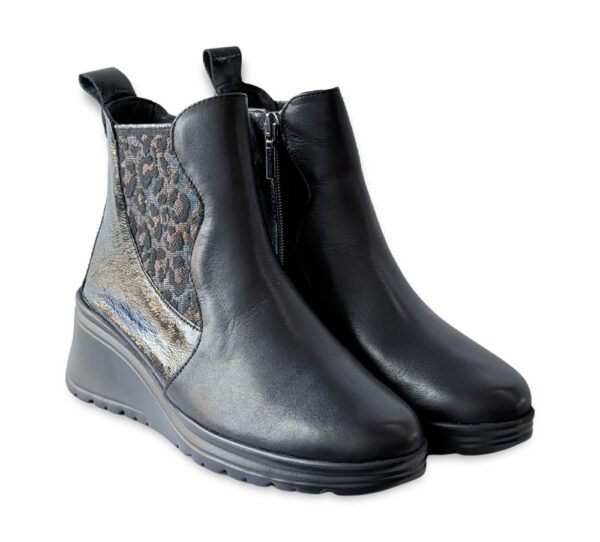 24hrs Botín Mujer Color Negro y Animal Print - Imagen 3
