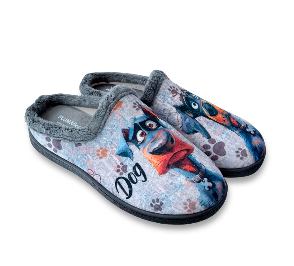 Pluma Flex Zapatilla Hombre Abierta Dog Gris - Imagen 3