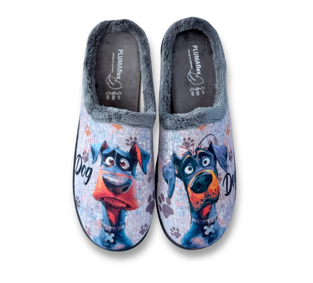 Pluma Flex Zapatilla Hombre Abierta Dog Gris - Imagen 2
