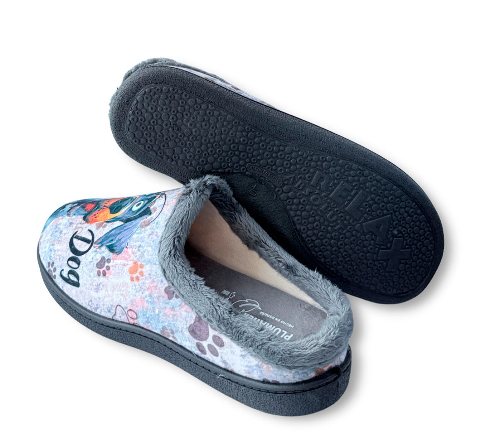 Pluma Flex Zapatilla Hombre Abierta Dog Gris - Imagen 4
