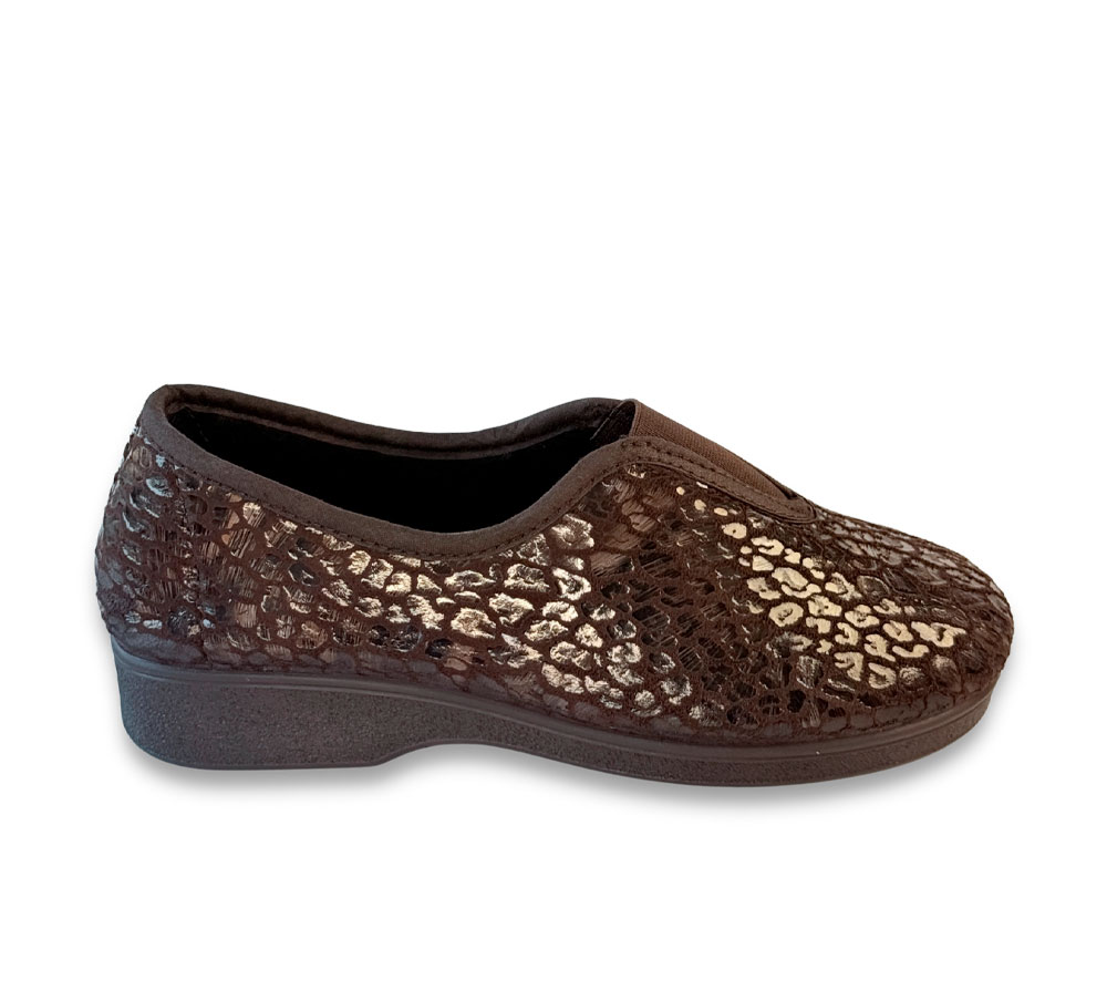 A Campello Zapatilla Mujer Elástico Marrón