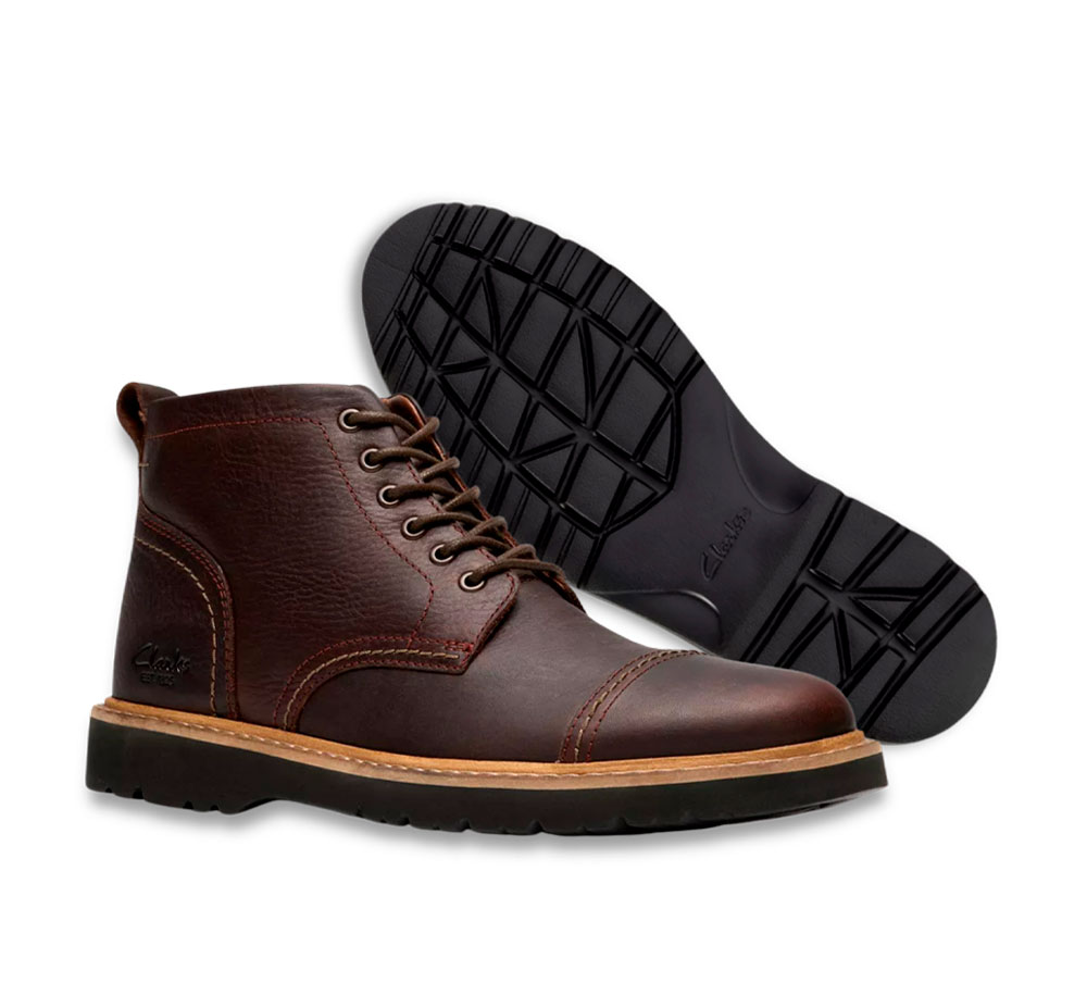 Clarks Botín Hombre Weltridge Zip Marrón - Imagen 3