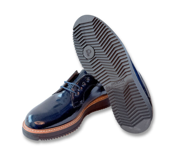 Pitillos Zapato Mujer Cordones Azul Marino - Imagen 4