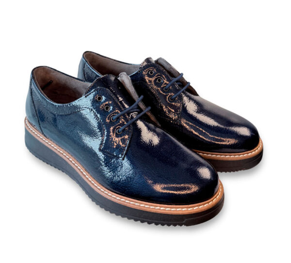 Pitillos Zapato Mujer Cordones Azul Marino - Imagen 2