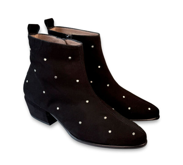Wonders Botin Mujer Ante Tachuelas Negro - Imagen 3