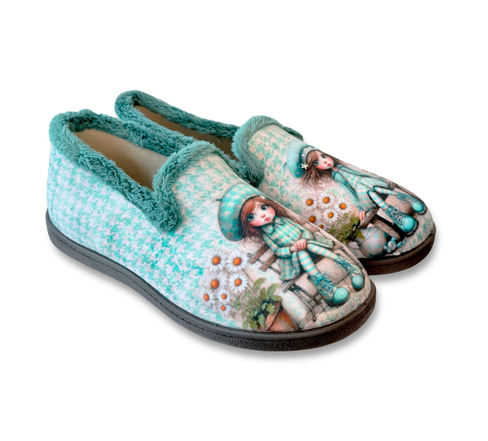 Plumaflex Zapatilla Casa Mujer Cerrada Niña Verde - Imagen 3