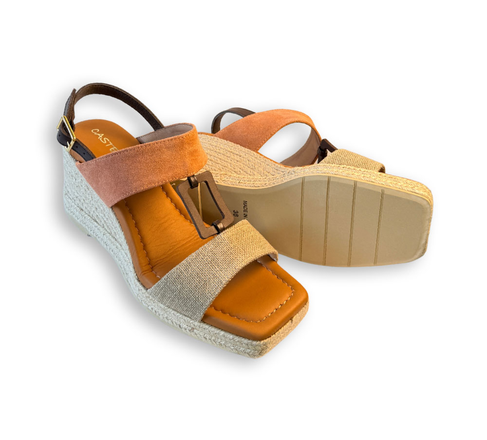 Casteller alpargatas mujer cuña teja - Imagen 4