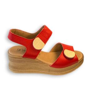 Pitillos Sandalia Mujer Roja Velcro