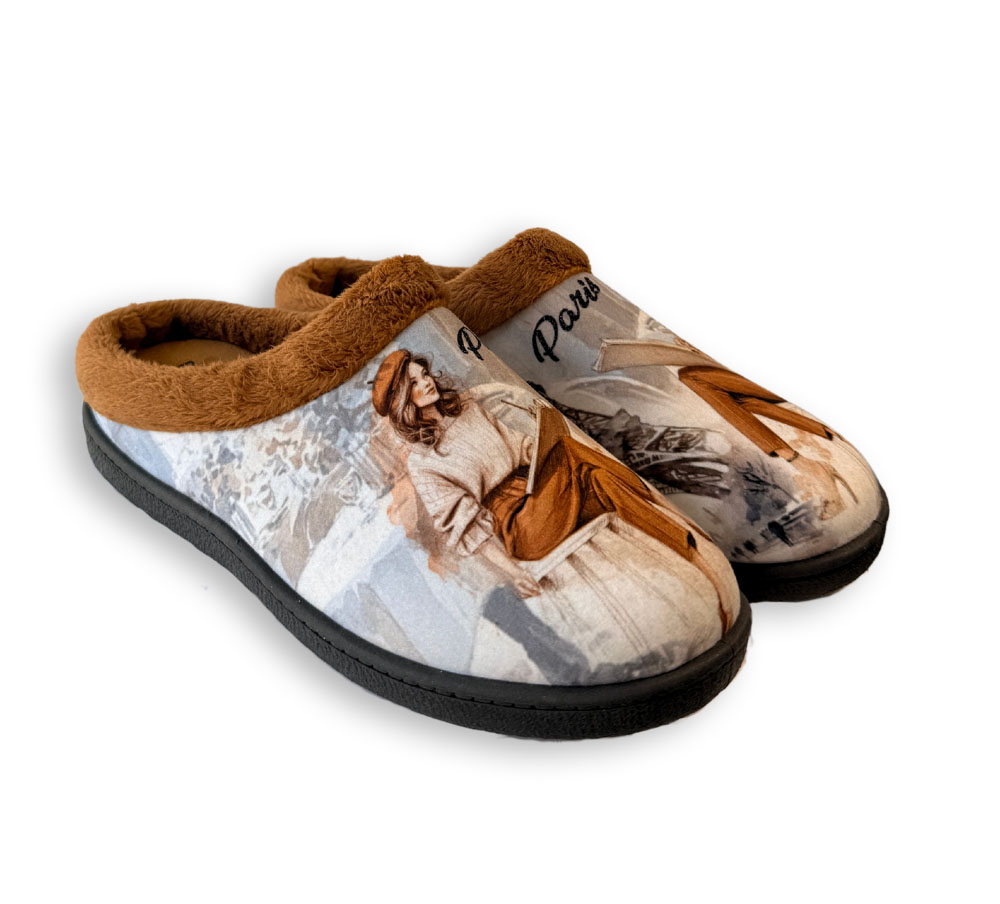 Plumaflex zapatilla de casa mujer Paris camel