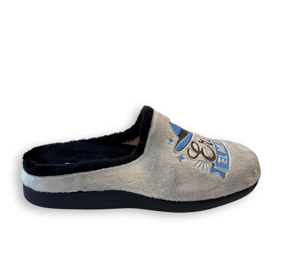 Flossy zapatilla de casa hombre Papá gris abierta