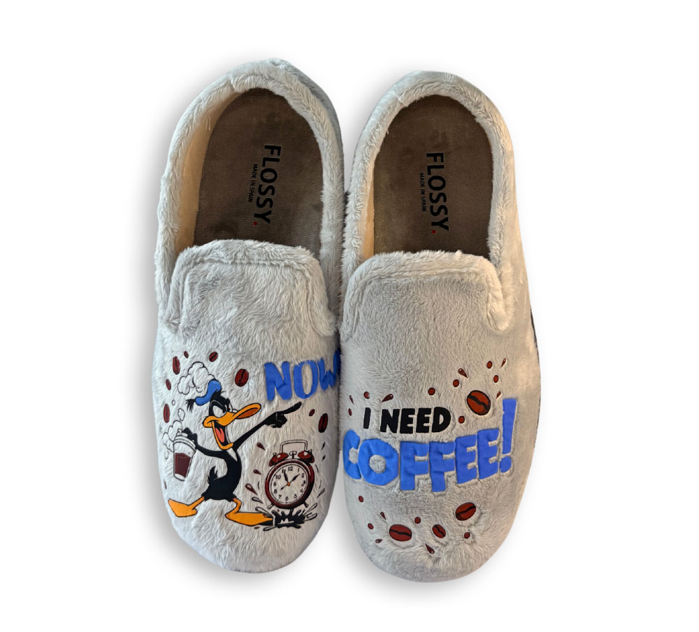 Flossy zapatilla de casa hombre cerrada gris vista superior