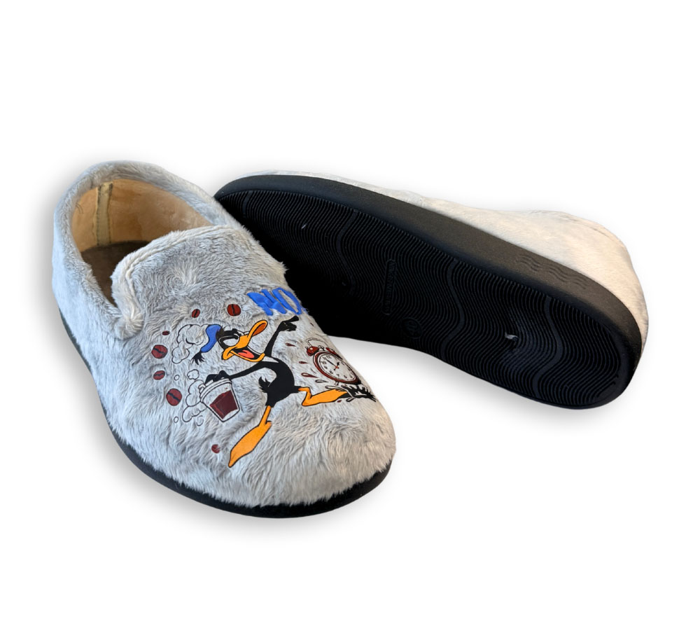 Flossy zapatilla de casa hombre gris suela antideslizante