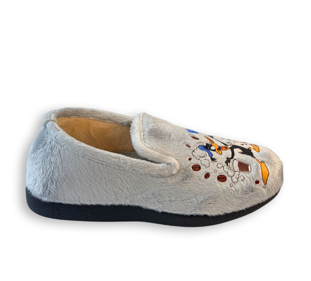 Flossy zapatilla de casa hombre cerrada café gris