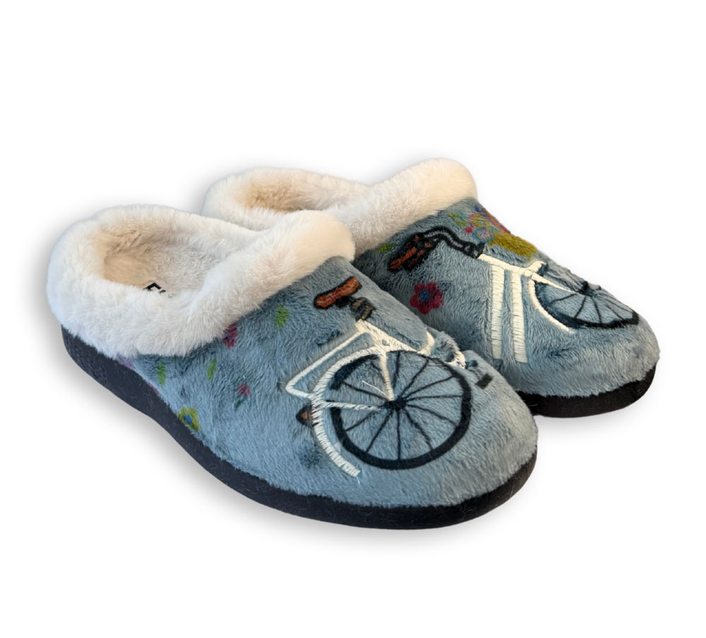 Flossy FL396 zapatilla de casa mujer bicicleta azul vista frontal