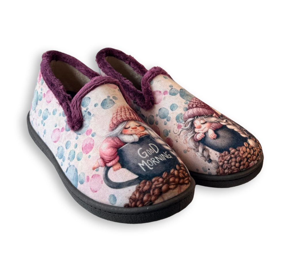 Plumaflex zapatilla Good Morning morada mujer vista frontal