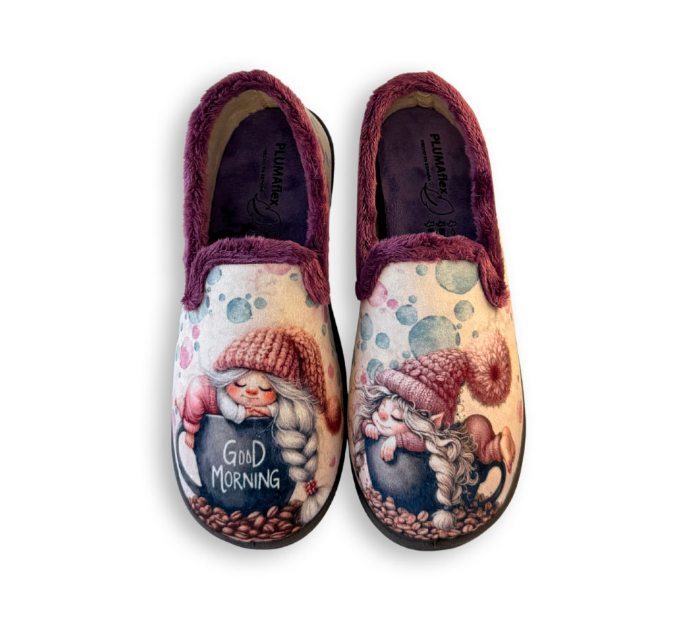 Plumaflex zapatilla Good Morning morada mujer vista superior