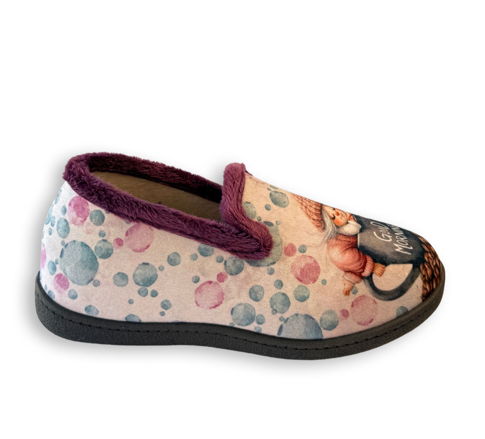 Plumaflex zapatilla Good Morning morada mujer vista lateral