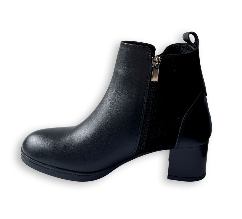 Botín mujer negro 48+HOURS con cremallera lateral