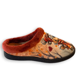 Plumaflex zapatilla de casa mujer ositos teja vista lateral