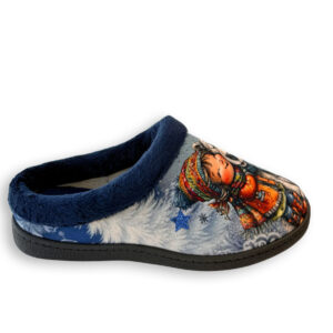 Plumaflex zapatilla de casa mujer oso polar azul vista lateral
