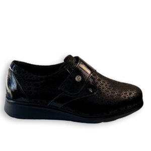 Pitillos zapato mujer piel negro con velcro