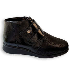Pitillos botín mujer negro con velcro