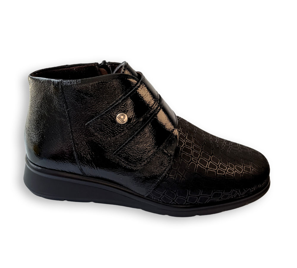 Pitillos botín mujer negro con velcro