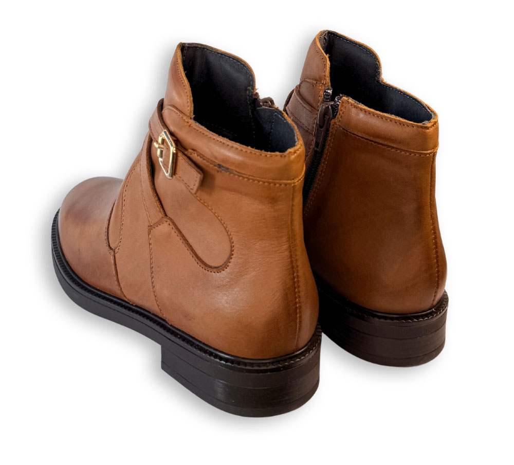 Botines Pitillos mujer marrón con cremallera vista trasera