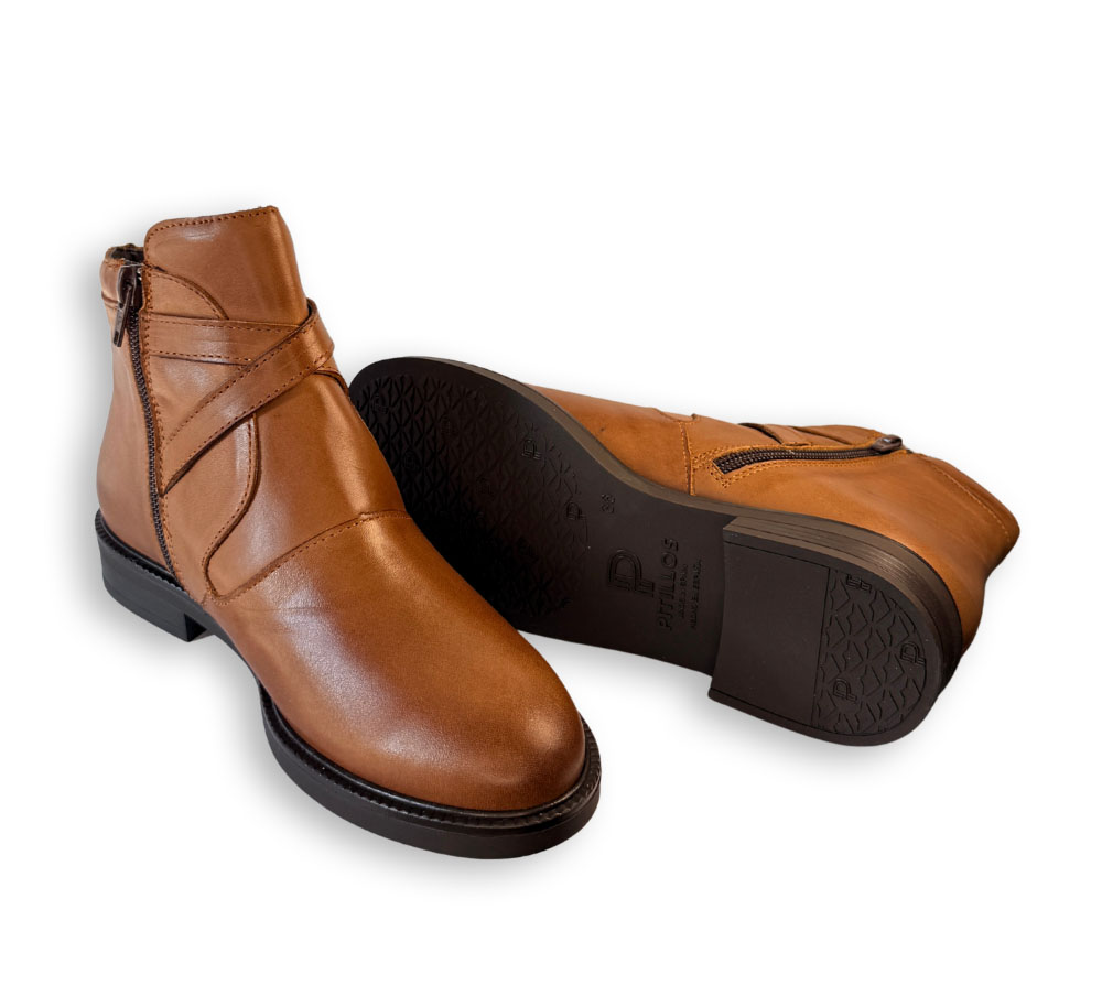Botines Pitillos mujer piel marrón vista de suela