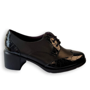 Zapato Pitillos negro mujer de piel con tacón