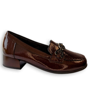 Mocasín Pitillos marrón mujer con tacón
