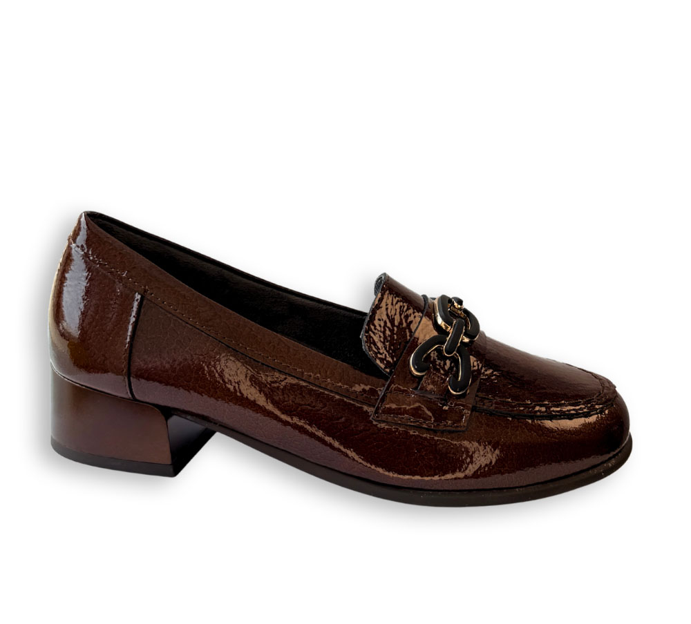 Mocasín Pitillos marrón mujer con tacón