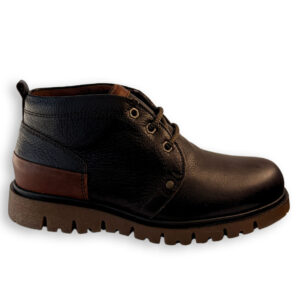 Pitillos botín hombre piel marrón con cordones