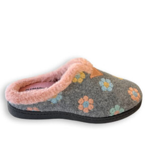 Plumaflex zapatilla de casa mujer gris vista lateral