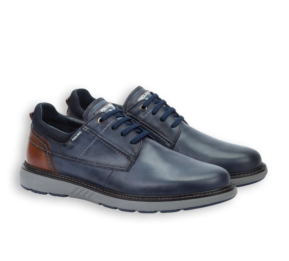 Pikolinos Bilbao zapato hombre azul con cordones
