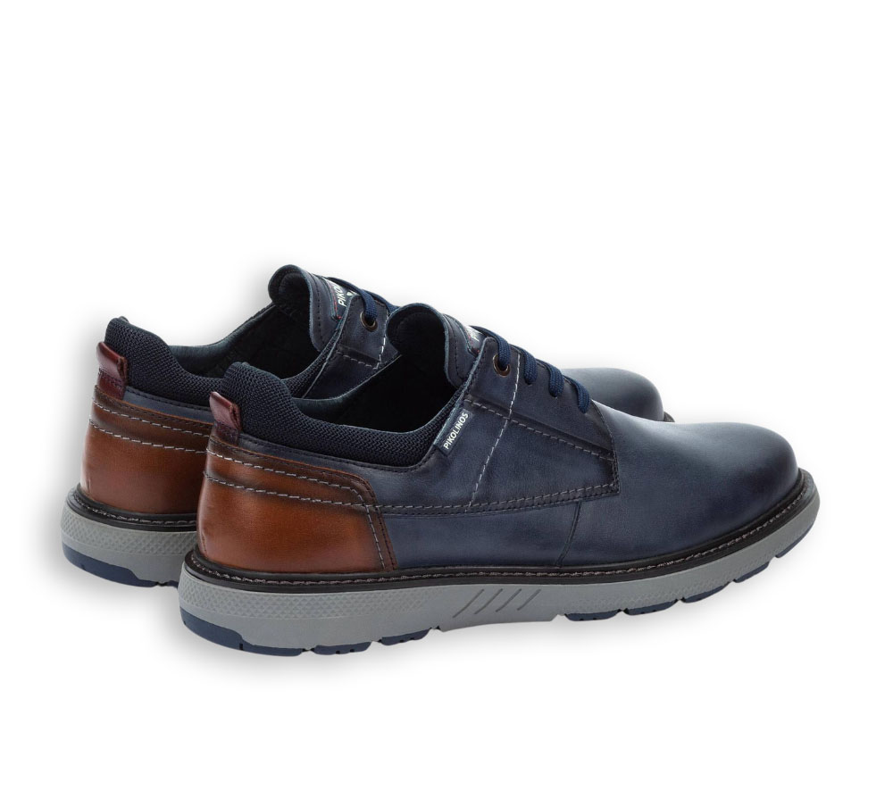 Pikolinos Bilbao zapato hombre azul vista trasera