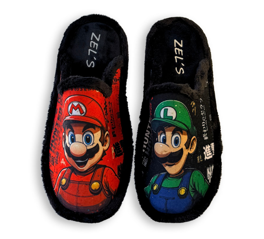 Zel’s zapatilla casa Mario y Luigi interior
