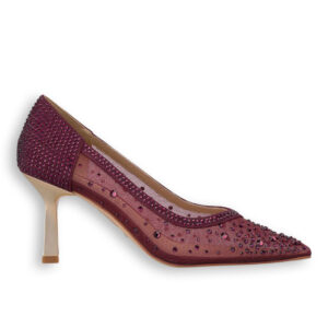Alma en Pena zapato salón mujer pedrería burdeos