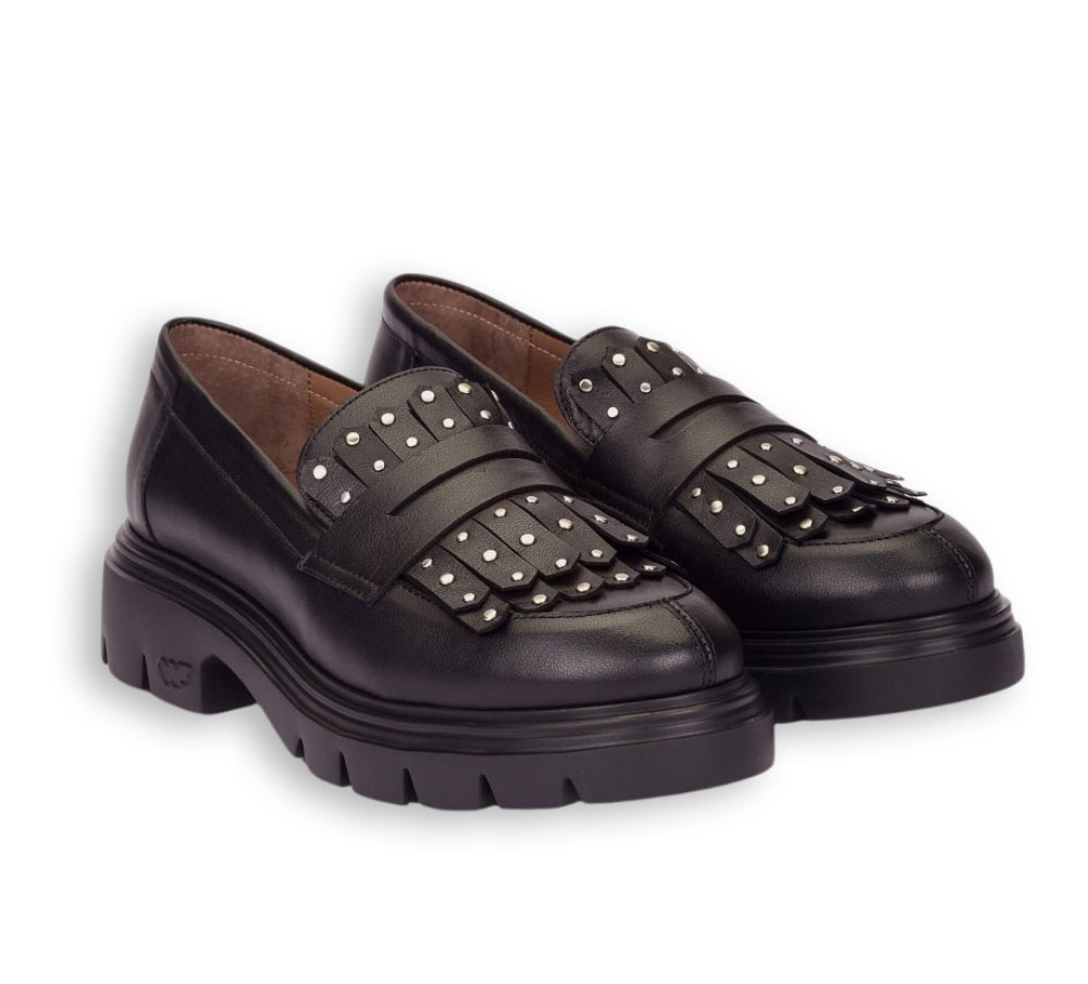 Wonders mocasines mujer negros Bones 15