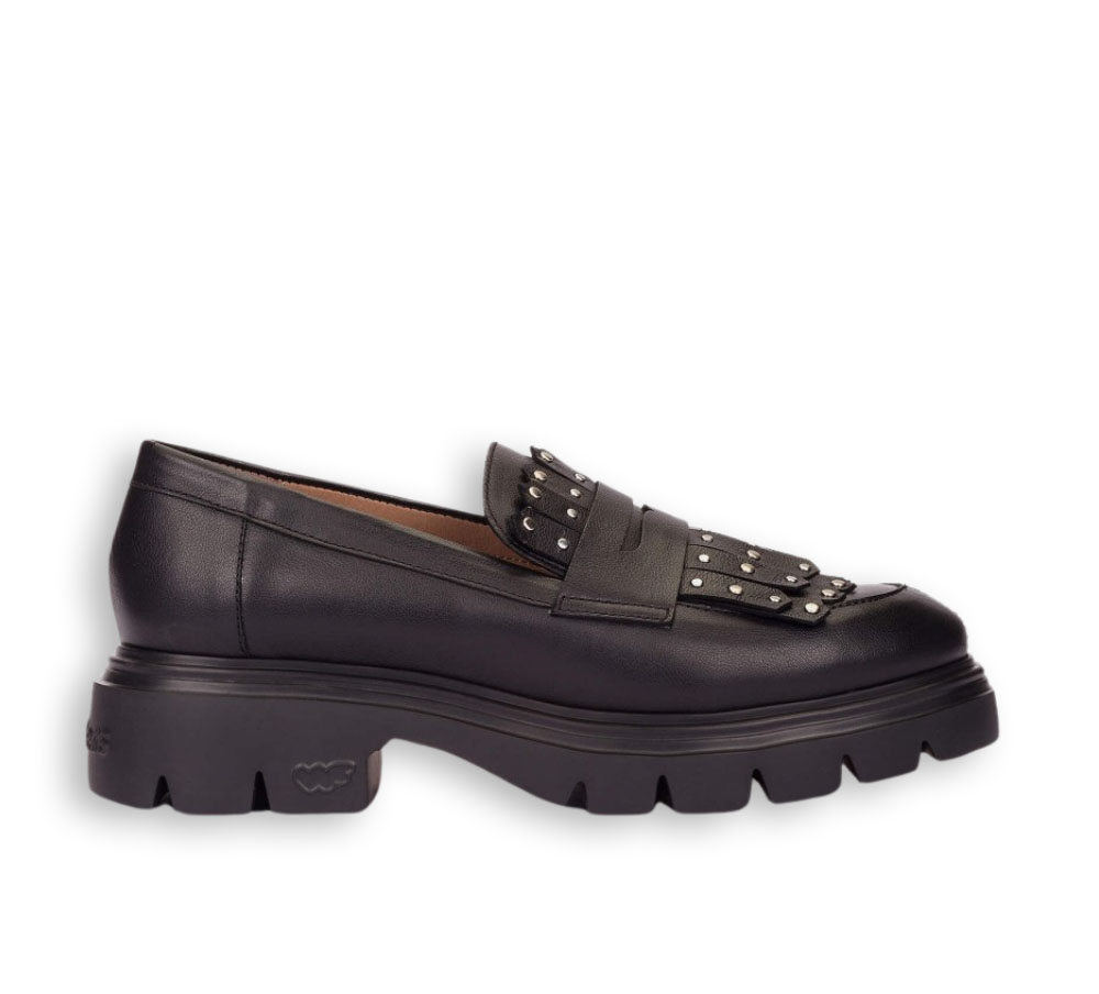 Wonders mocasines mujer negros Bones 15