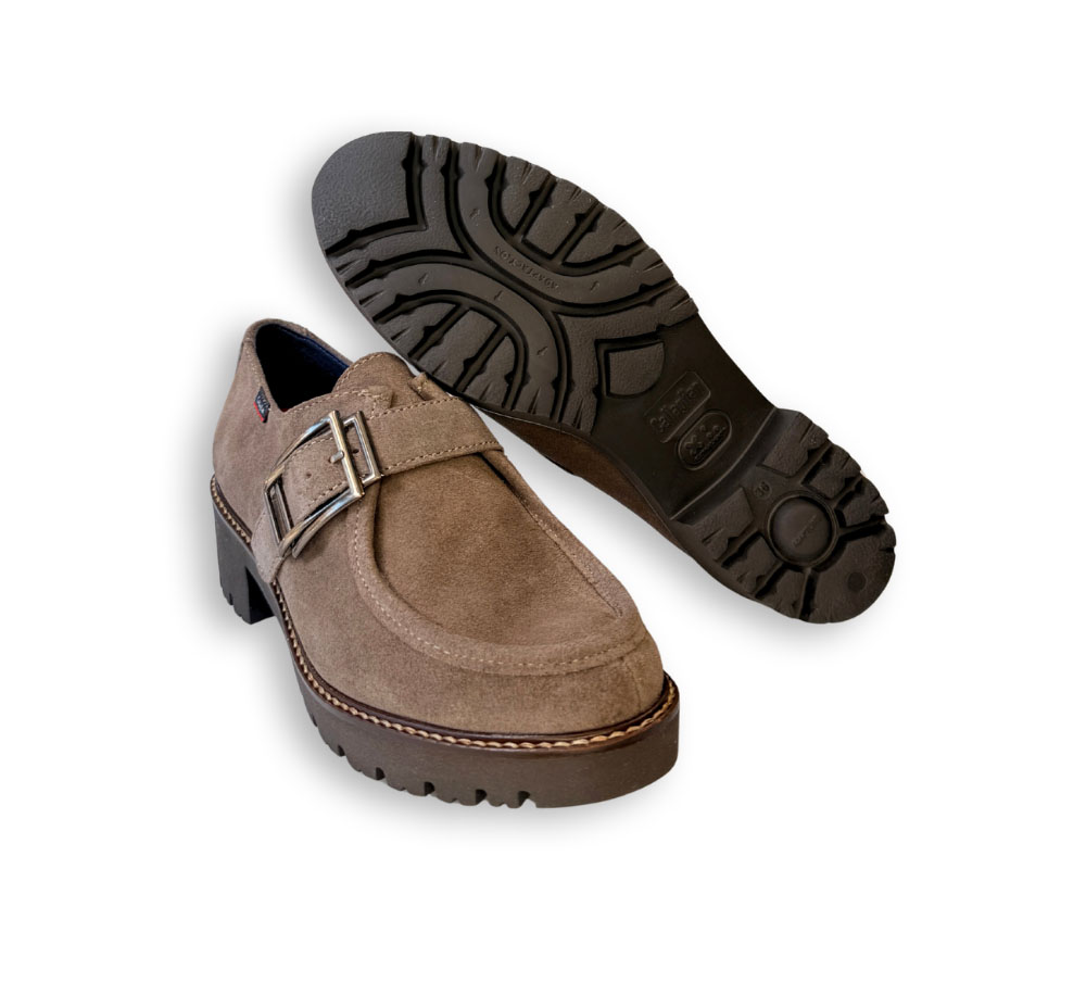 Mocasines Callaghan mujer marrón con suela track