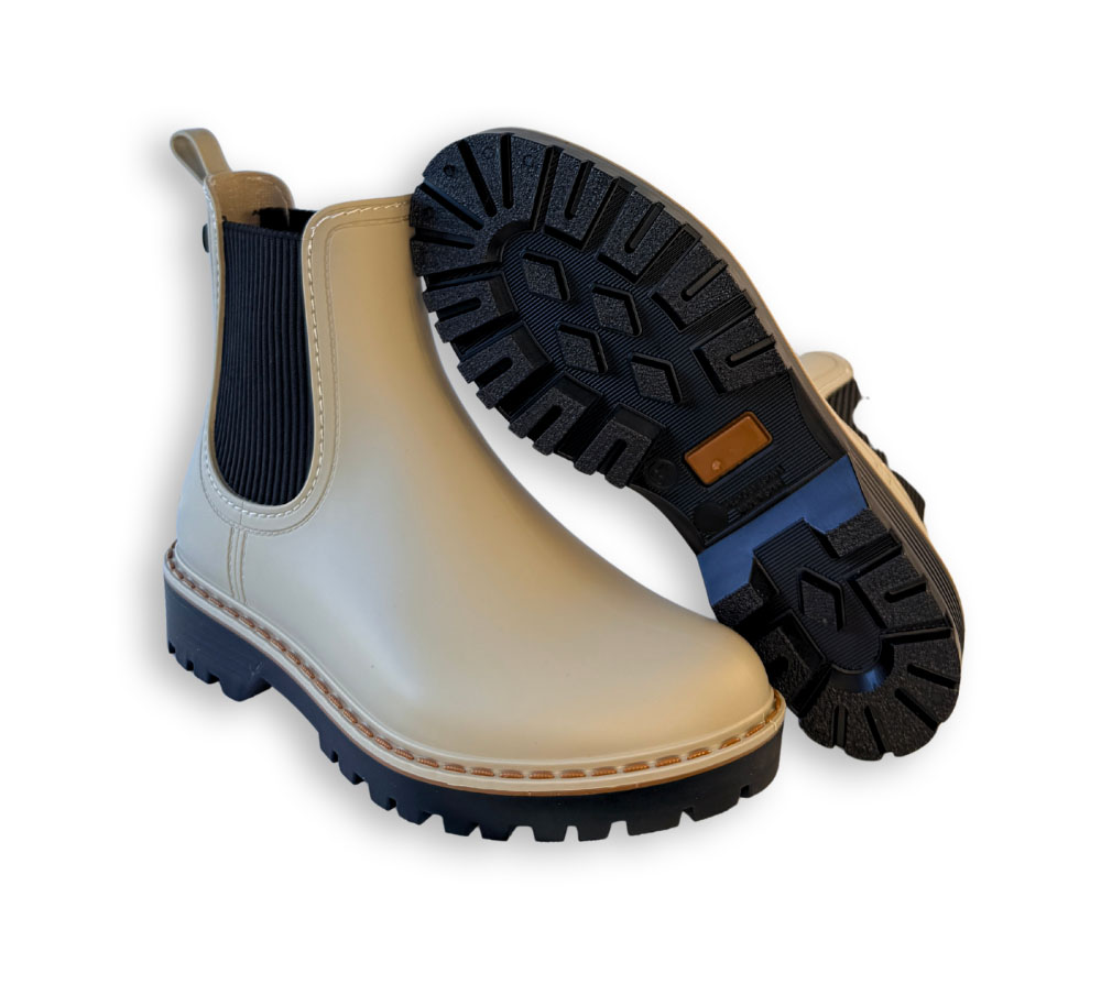 Botas de agua mujer Igor Trak Tri beige con elásticos negros