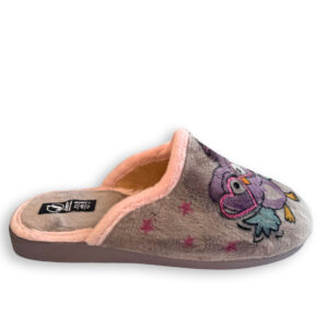 Javer zapatilla de casa mujer búhos gris